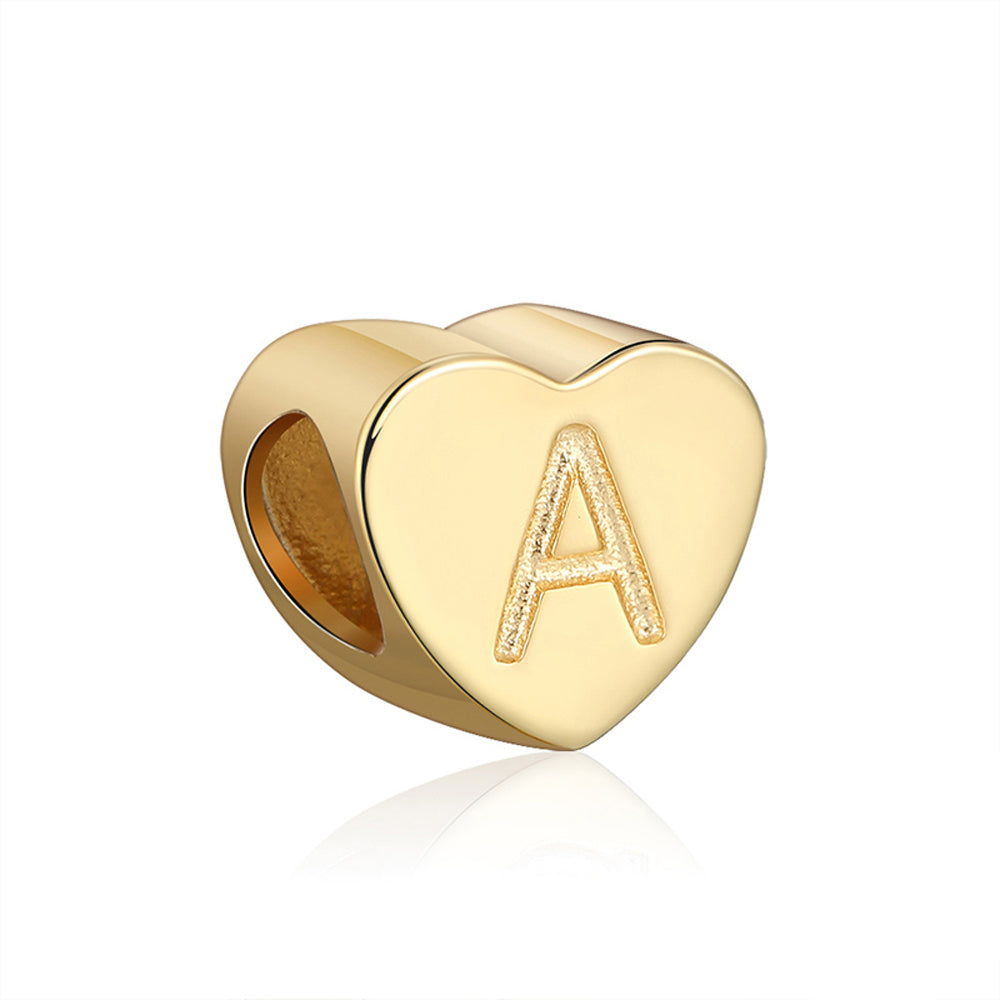 Initial Heart Charms Gold Plated  Sterling Silver Womens Ginger Lyne Collection - A