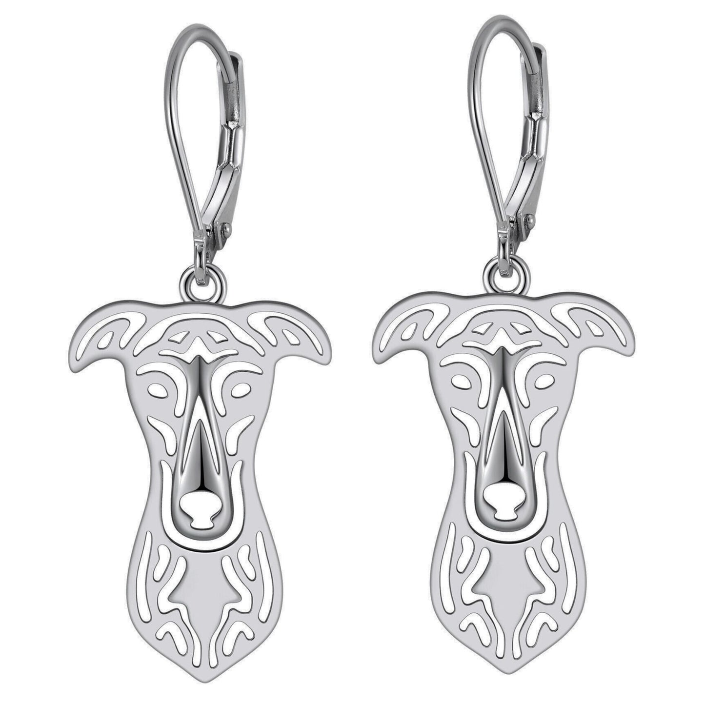 Greyhound Dog Necklace for Women Pendant Chain Sterling Silver Ginger Lyne Collection - Earrings
