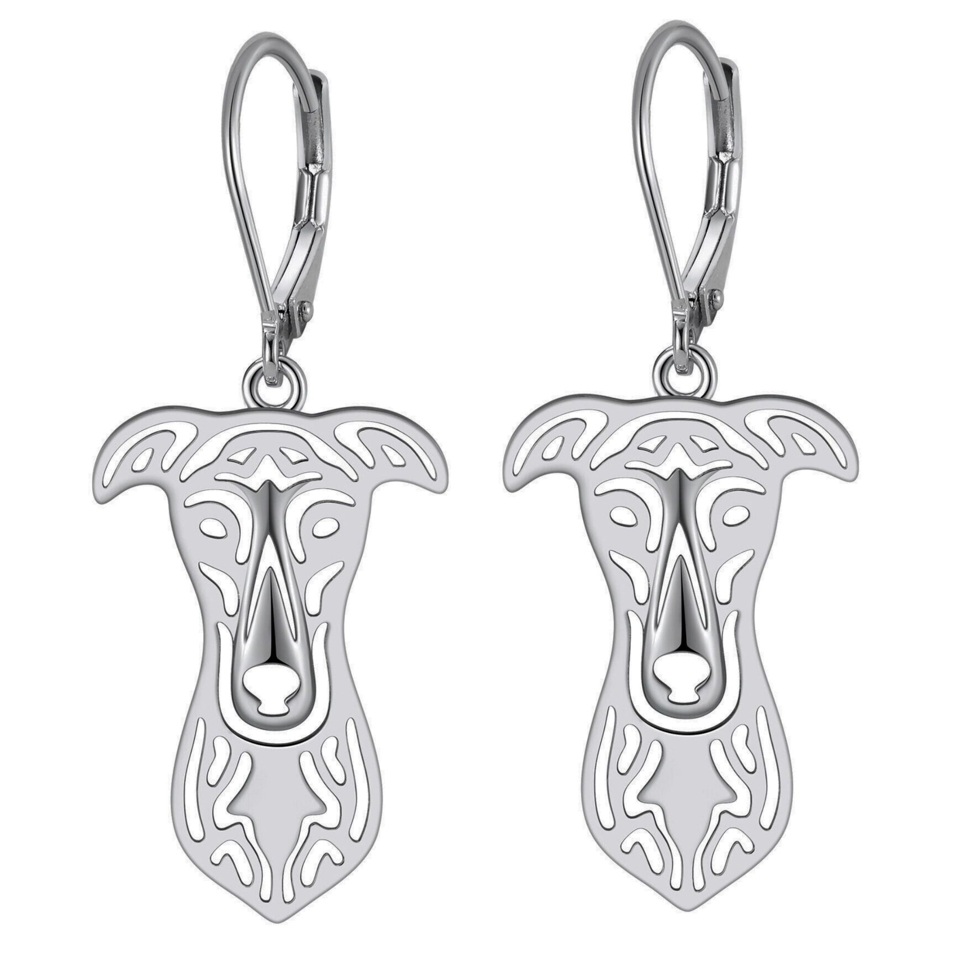 Greyhound Dog Necklace for Women Pendant Chain Sterling Silver Ginger Lyne Collection - Earrings