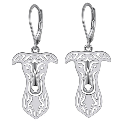 Greyhound Dog Necklace for Women Pendant Chain Sterling Silver Ginger Lyne Collection - Earrings