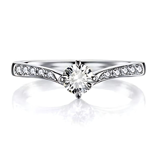 Solitaire Wedding Engagement Ring for Women Sterling Silver Cz Ginger Lyne Collection