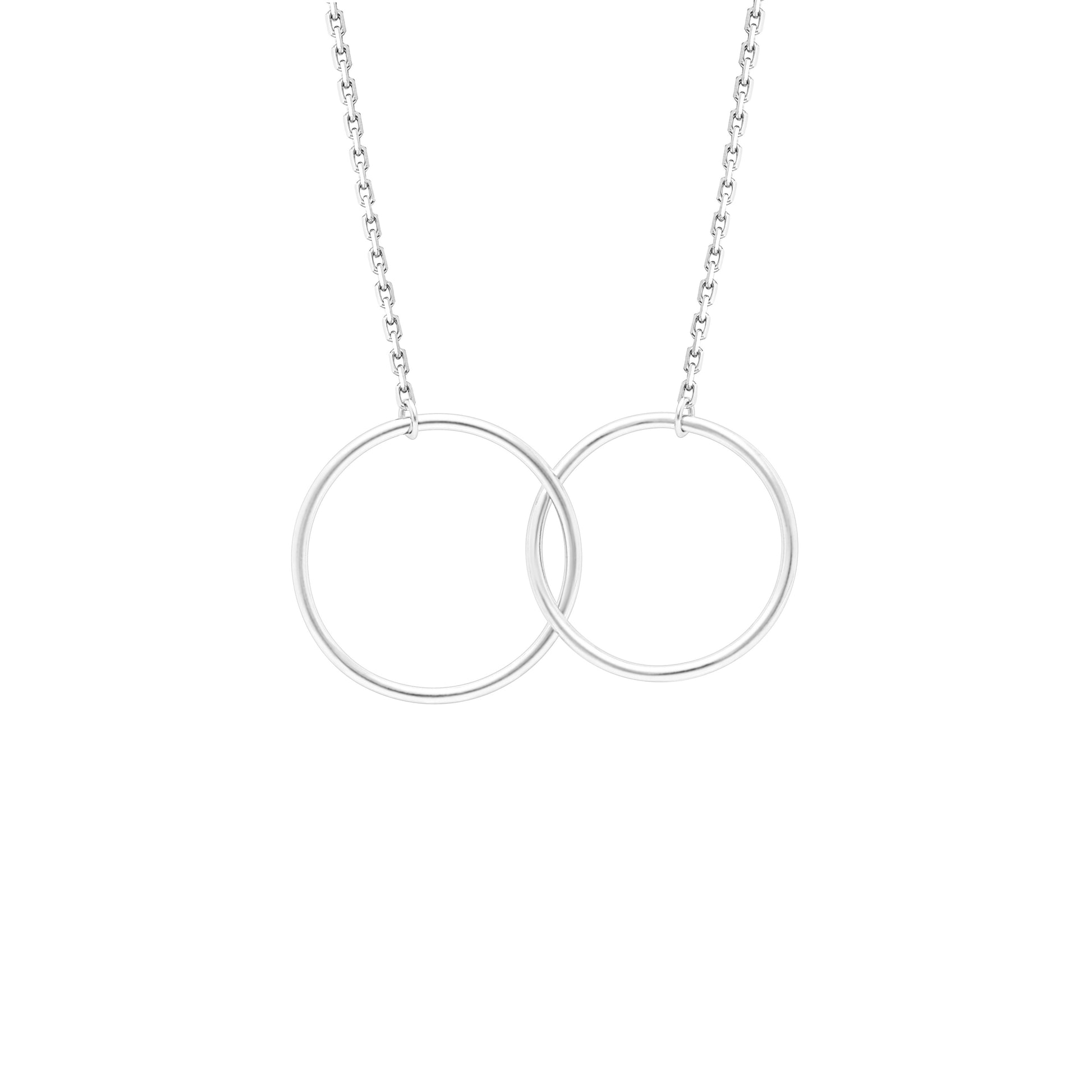 Mother Daughter Greeting Card Sterling Silver Linked Circles Necklace for Women Ginger Lyne Collection - GC-197