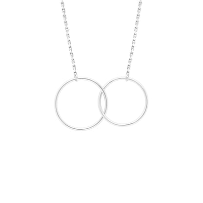 Mother Daughter Greeting Card Sterling Silver Linked Circles Necklace for Women Ginger Lyne Collection - GC-197
