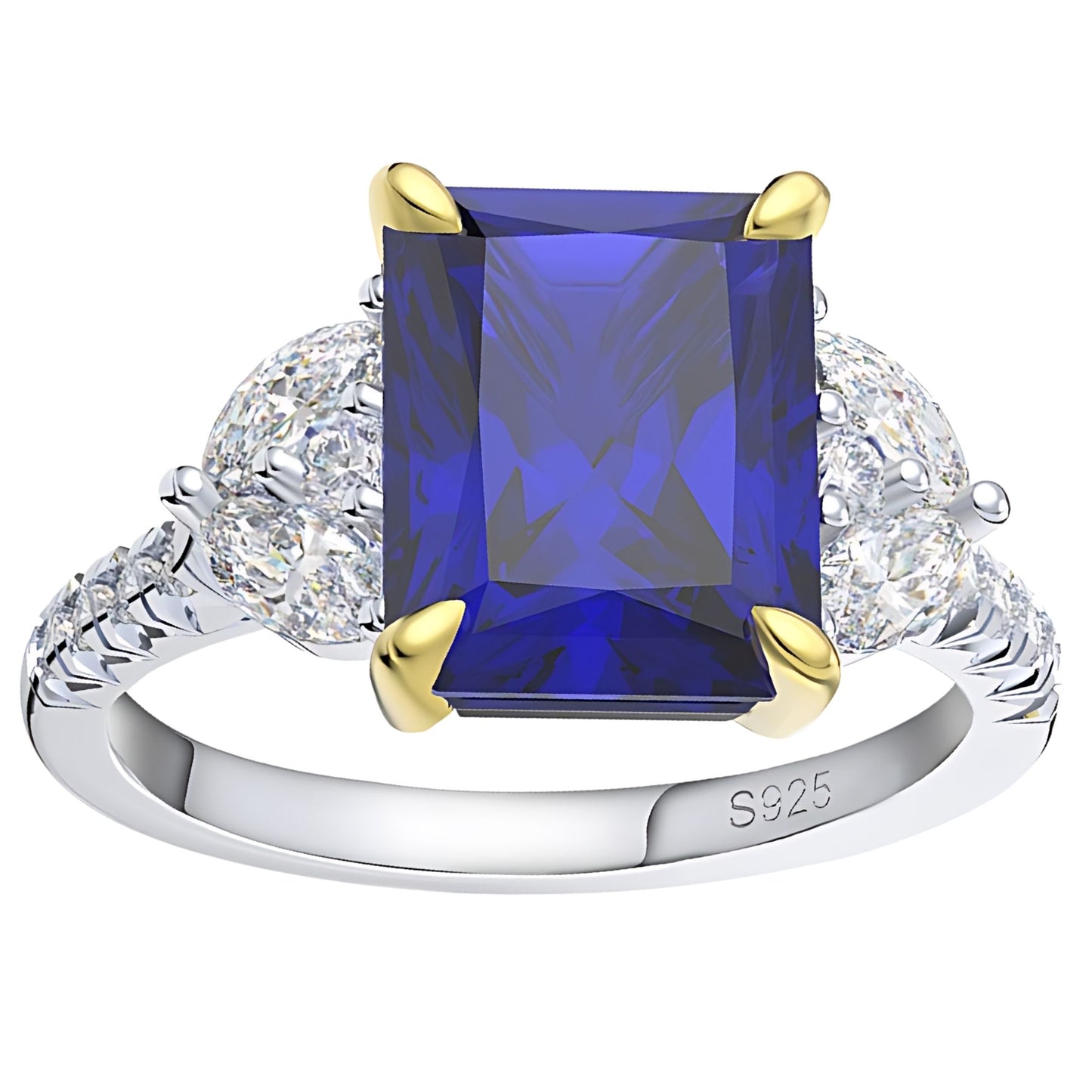 Blue Sapphire Engagement Rings for Women Sterling Silver Birthstone Rings by Ginger Lyne