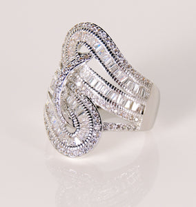Priscilla Statement Ring Baguette Cubic Zirconia Womens Ginger Lyne Collection - 10