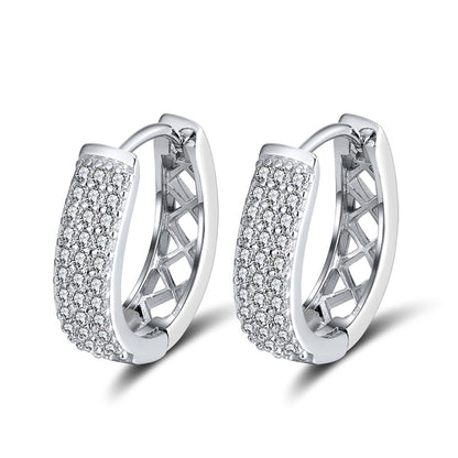 HoopEarringsforWomenSterlingSilverClearThreeRowCzWomensbyGingerLyneCollection_Silver-1