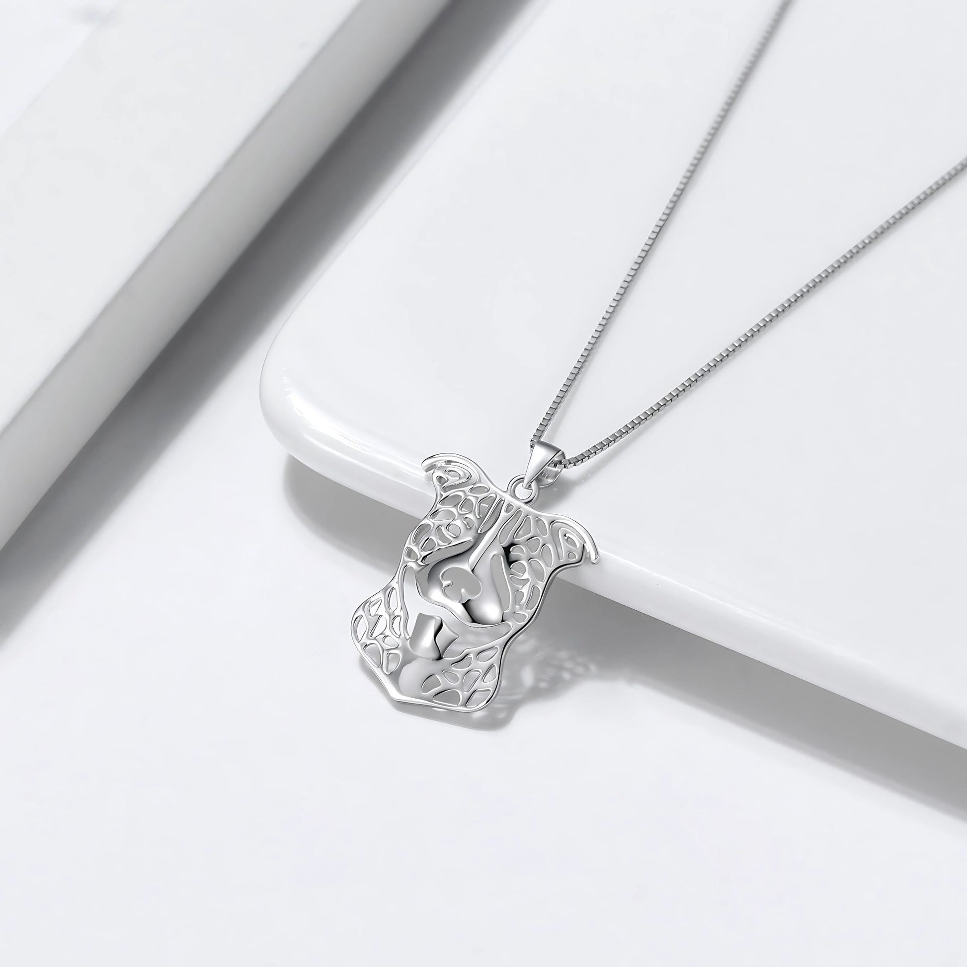 Pit Bull Dog Necklace Earrings or Set Sterling Silver Womens Ginger Lyne Collection - Ears Down Necklace