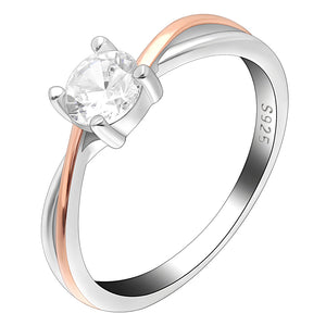 Carina Engagement Ring Rose Gold Sterling Silver Zirconia Ginger Lyne Collection - 7