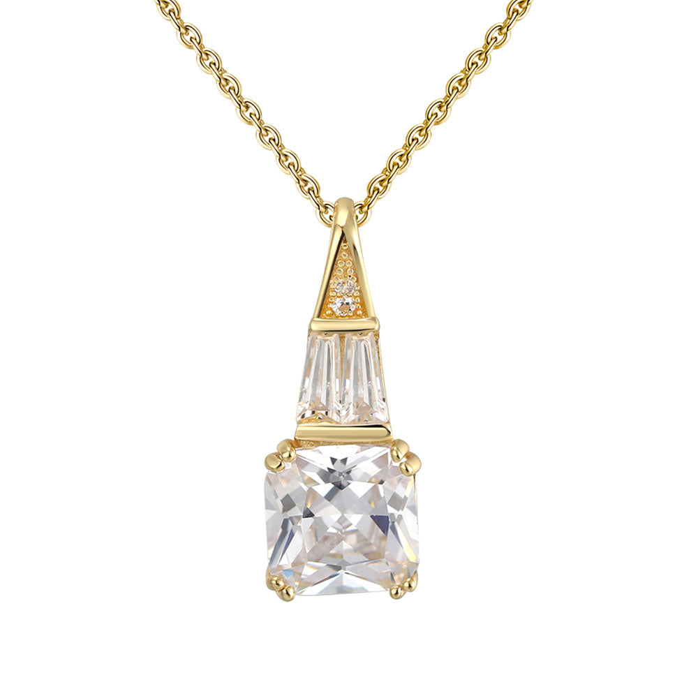 Square Trillion Pendant Necklace for Women Sterling Silver Ginger Lyne Collection - Yellow Gold