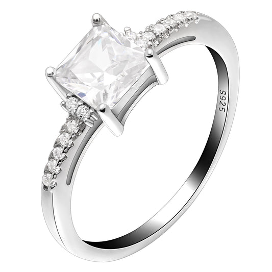 Morgan Engagement Ring Princess Cz Sterling Silver Women Ginger Lyne Collection