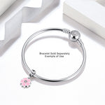 Load image into Gallery viewer, Flower Charm European Bead CZ Sterling Silver Pink Ginger Lyne Collection
