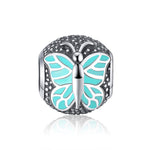 Load image into Gallery viewer, Butterfly Charm European Bead Sterling Silver Blue Ginger Lyne Collection
