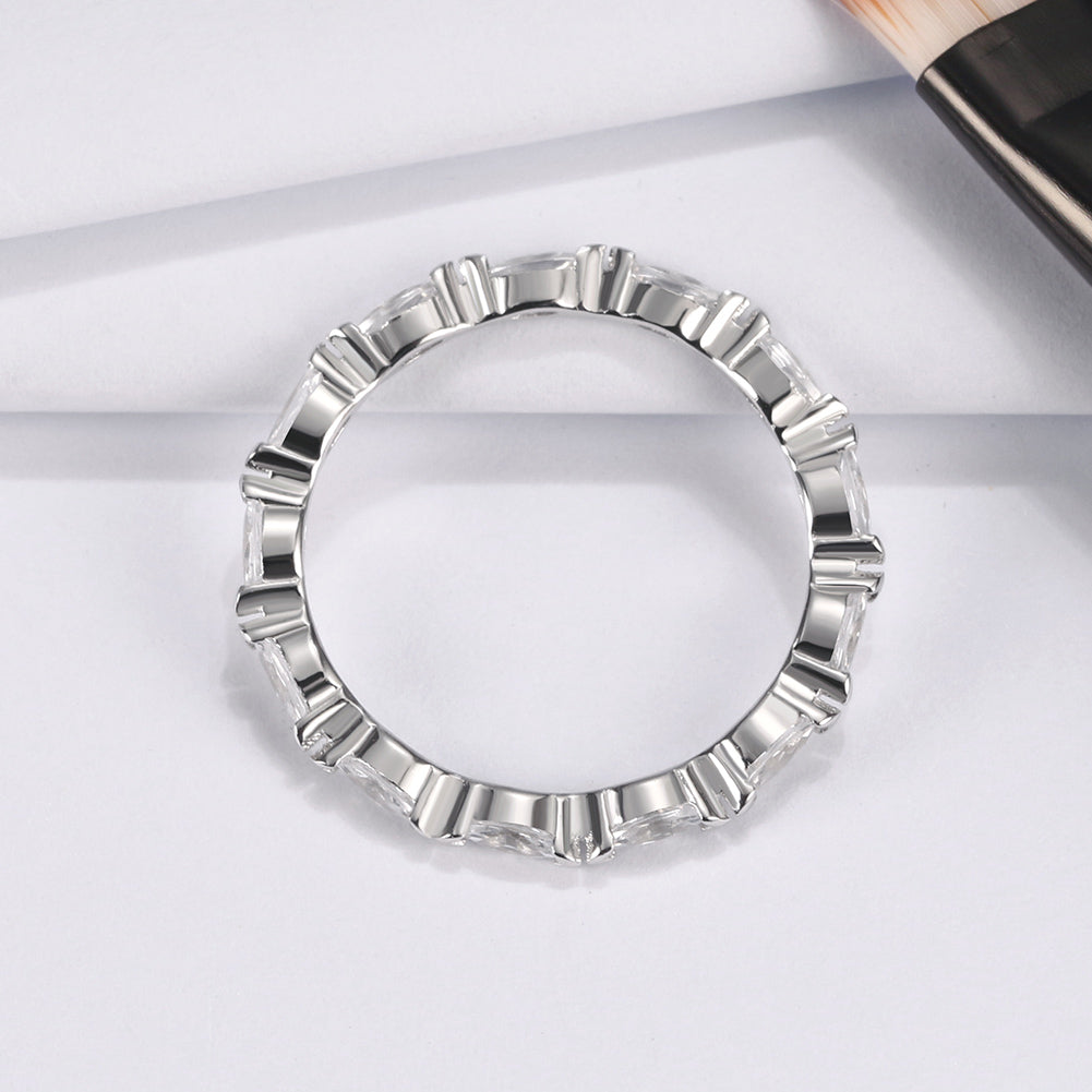 Scallop Eternity Wedding Band Ring for Women Sterling Silver Cz Ginger Lyne Collection