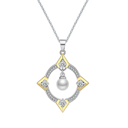 WindowPatternPendantNecklaceforWomenDanglePearlCuGingerLyneCollection_Silver-1