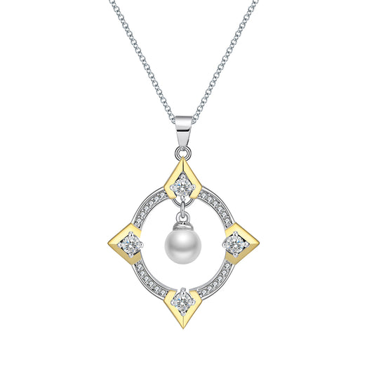 WindowPatternPendantNecklaceforWomenDanglePearlCuGingerLyneCollection_Silver-1