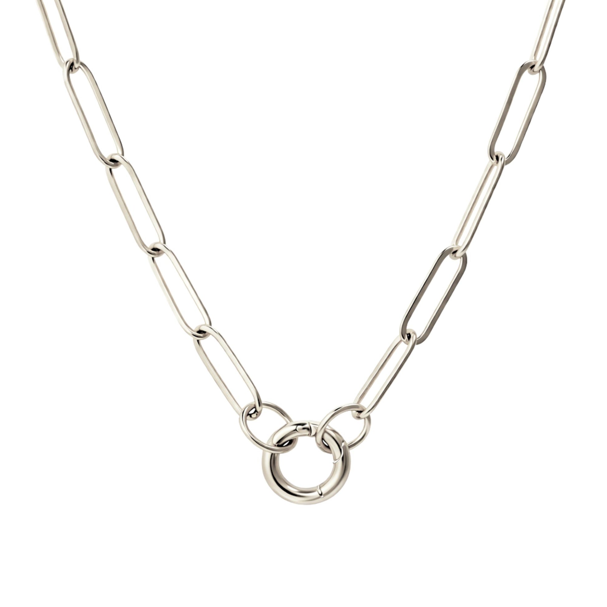 CarabinerCharmNecklaceforWomenPaperclipChainRoundCarabinerHolderStainlessSteelbyGingerLyne_SilverTone-Small-12mm-1