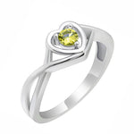 Load image into Gallery viewer, Christine Engagement Ring Promise Heart For Women Silver Cz Ginger Lyne Collection - November Yellow,10
