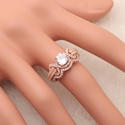 Ellalee Bridal Ring Set Sterling Silver Engagement Women Ginger Lyne Collection