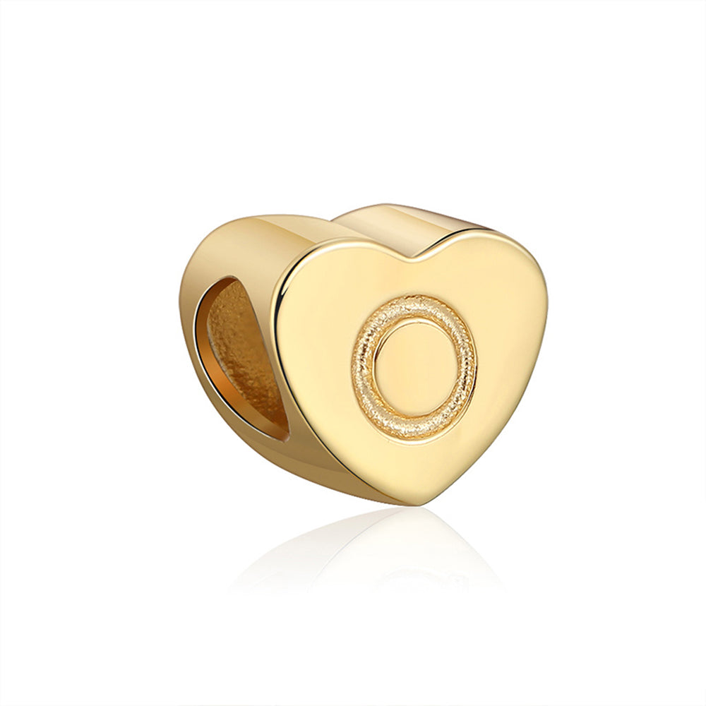 Initial Heart Charms Gold Plated  Sterling Silver Womens Ginger Lyne Collection - O