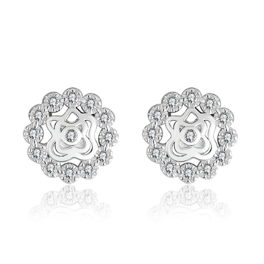 Celtic Stud Earrings for Women Sterling Silver Clear Cz Womens Ginger Lyne Collection