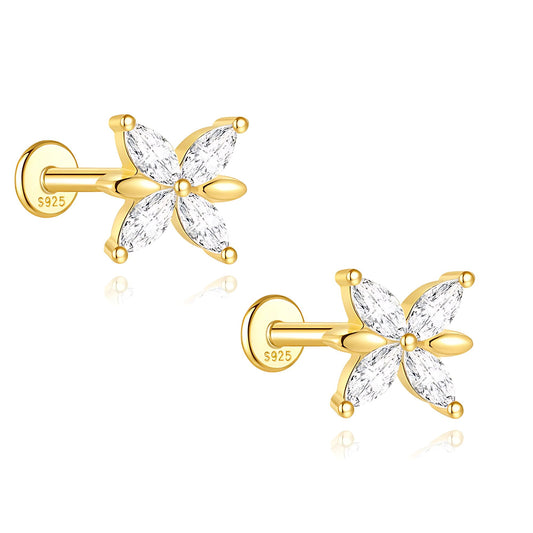 ButterflyCZFlatBackEarringsforCartilageHelixTragusLobe16gGoldPlatedSterlingSilver1pairbyGingerLyne_Gold-1