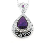 Load image into Gallery viewer, Lona Teardrop purple Cz Pendant Necklace Women Ginger Lyne Collection - Purple
