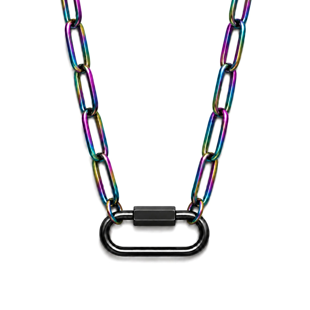 Carabiner Charm Holder Necklace for Women by Ginger Lyne 18KT Gold Plated Stainless Steel 18-20"