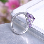 Load image into Gallery viewer, Ryiana Engagement Promise Ring Purple Heart Cz Silver Womens Ginger Lyne Collection - 11
