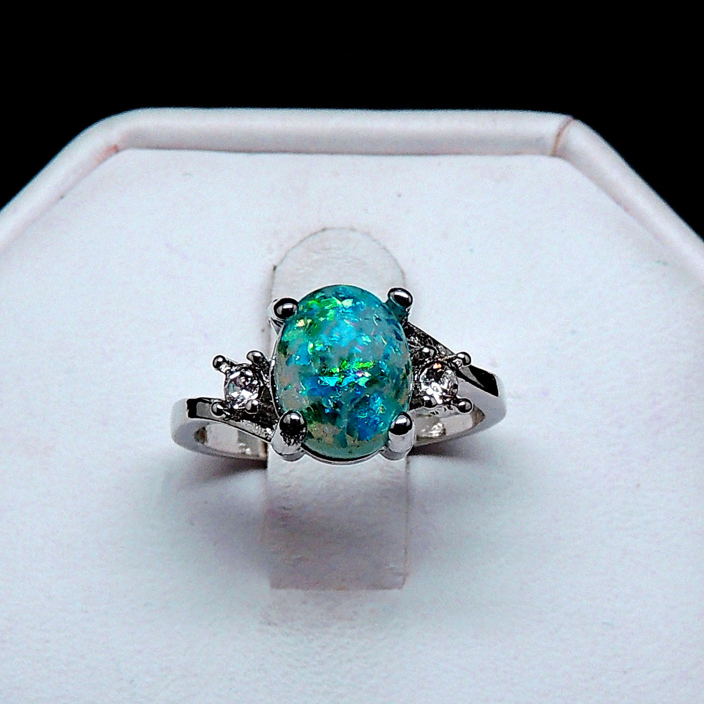 ArletteSimulatedFireGreenorPurpleOpalRingWomensEngagementGingerLyneCollection_Green-5