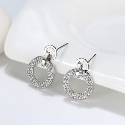 RoundCircleDropEarringsforWomenSterlingSilverClearCzGingerLyneCollection_Silver-4