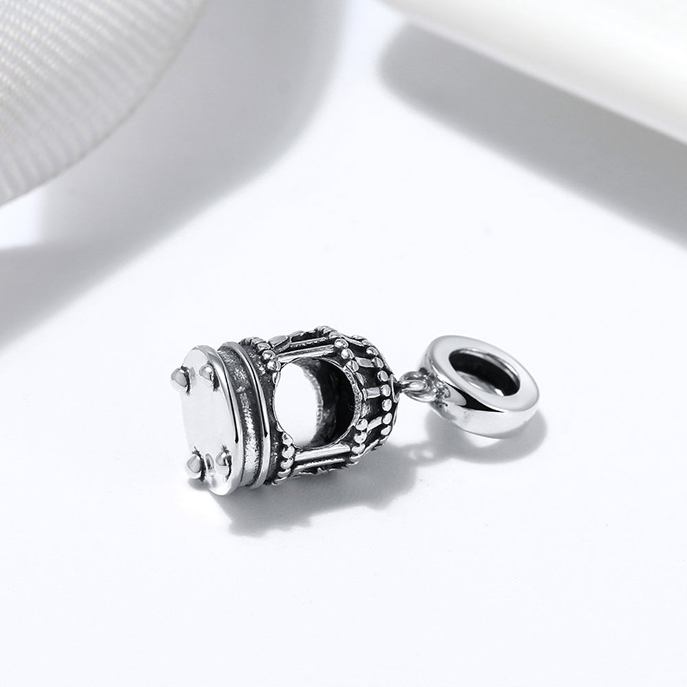 Birdcage Charm European Bead Oxidized Sterling Silver Ginger Lyne Collection