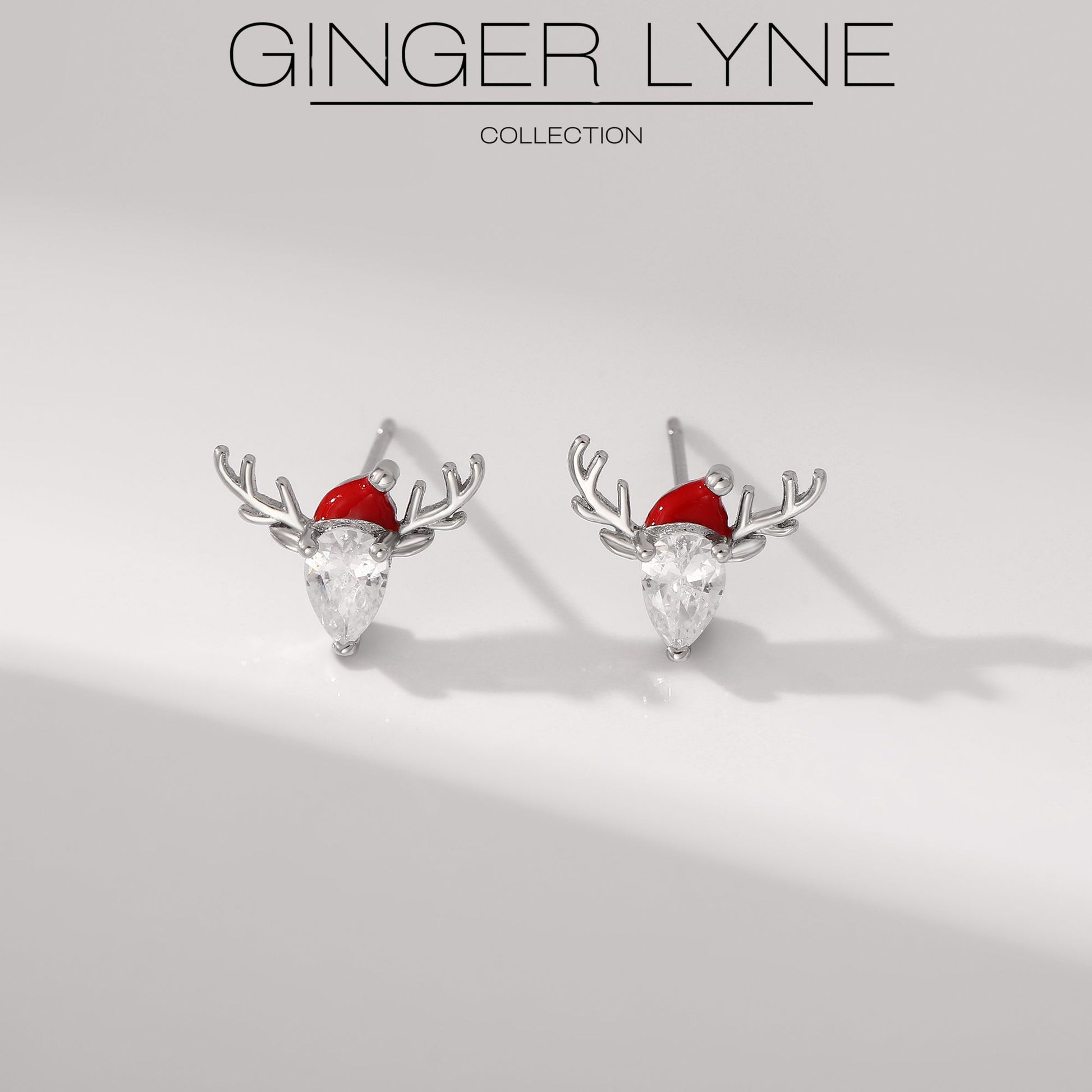 ChristmasReindeerEarringsWomensWhiteGoldPlatedSantaHatDeerPearCZGingerLyneCollection_Silver-2