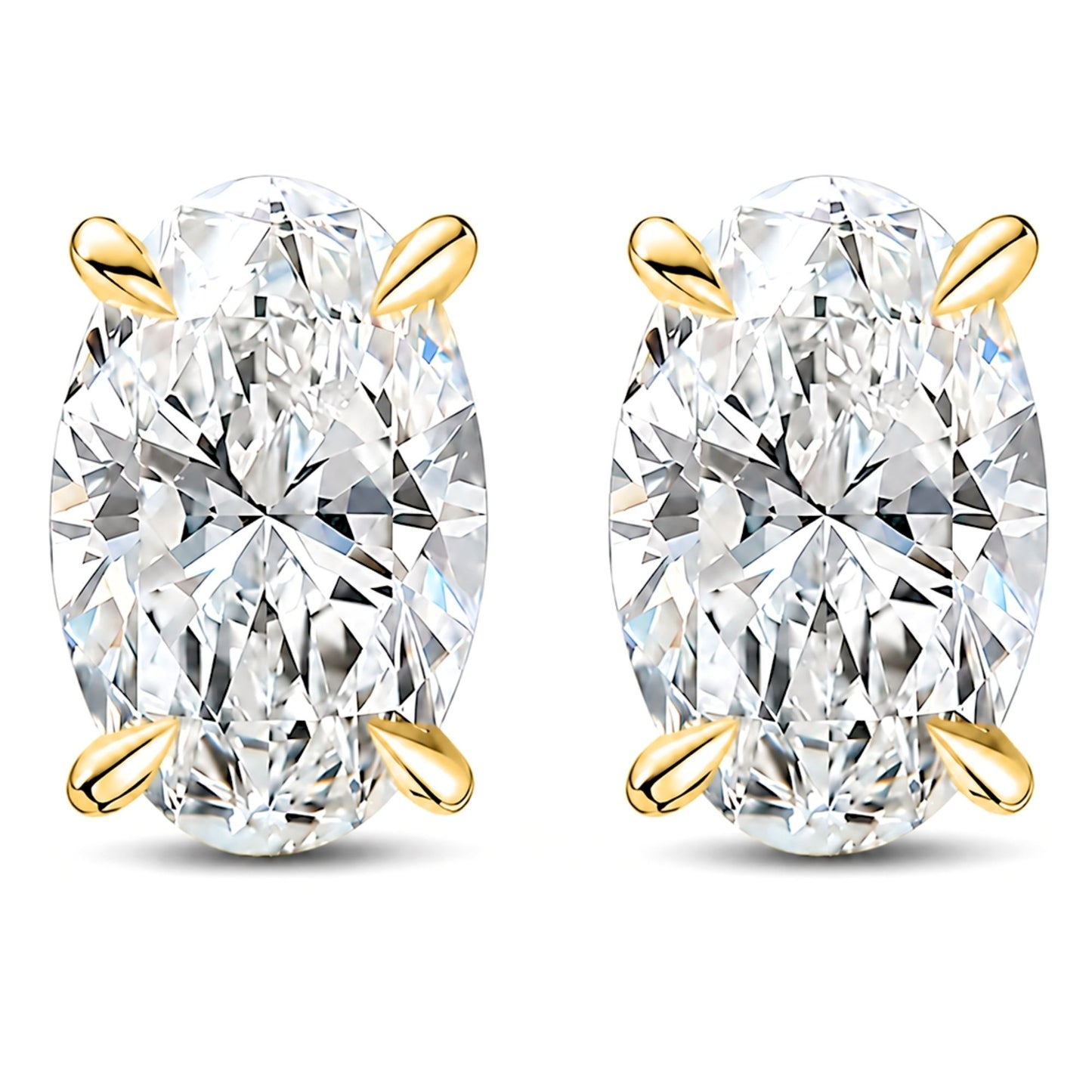 OvalCubicZirconiaStudEarringsforWomen,SterlingSilverFauxDiamondStuds,WhiteGoldPlatedor14KGoldPlated,6mmand10mm_Silver-1