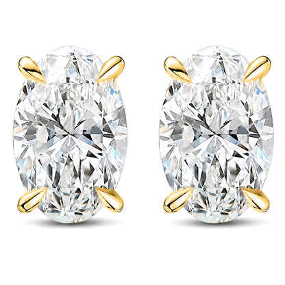 OvalCubicZirconiaStudEarringsforWomen,SterlingSilverFauxDiamondStuds,WhiteGoldPlatedor14KGoldPlated,6mmand10mm_Silver-1