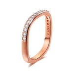 Load image into Gallery viewer, Nikita Anniversary Band Ring Sterling Silver Square Womens Ginger Lyne - Rose Gold,8
