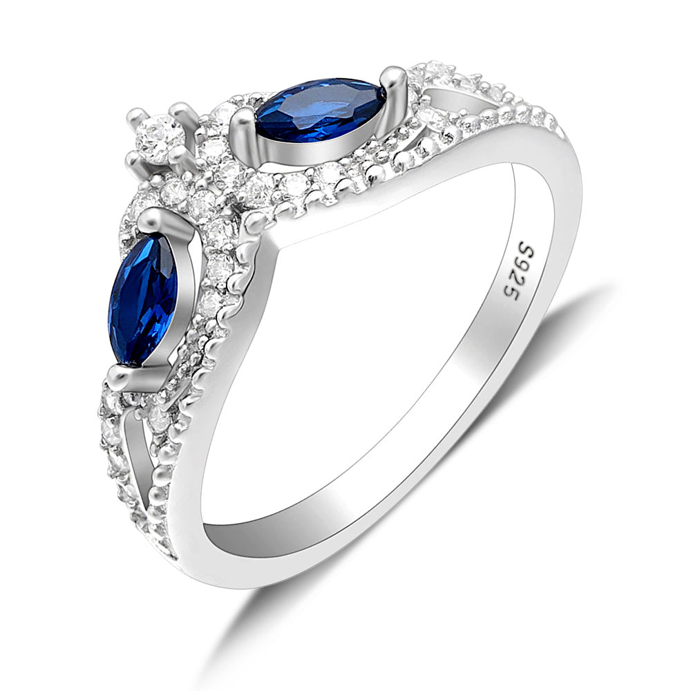 AnsleyAnniversaryRingSterlingSilverBlueCubicZirconiaGingerLyneCollection_Blue-1