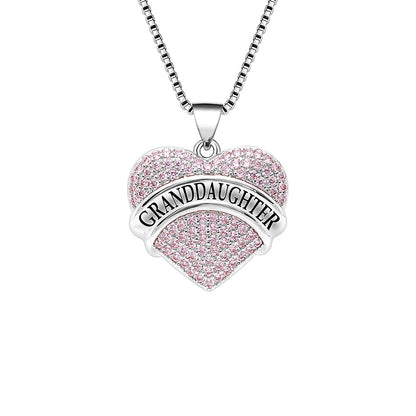 GranddaughterHeartPendantChainNecklaceGirlGingerLyneCollection_Pink-1