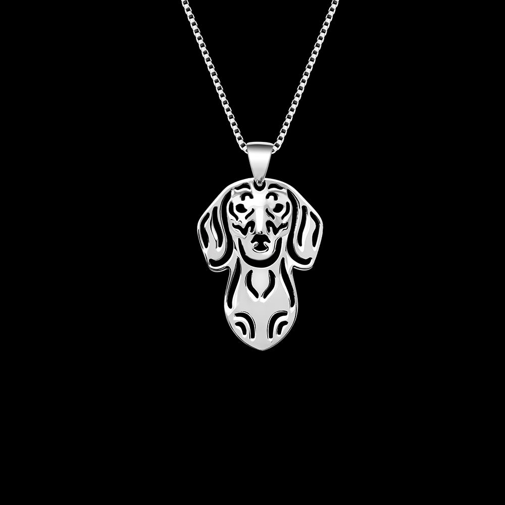 Dachshund Dog Sterling Silver Earrings Necklace Set Women Ginger Lyne Collection - Set