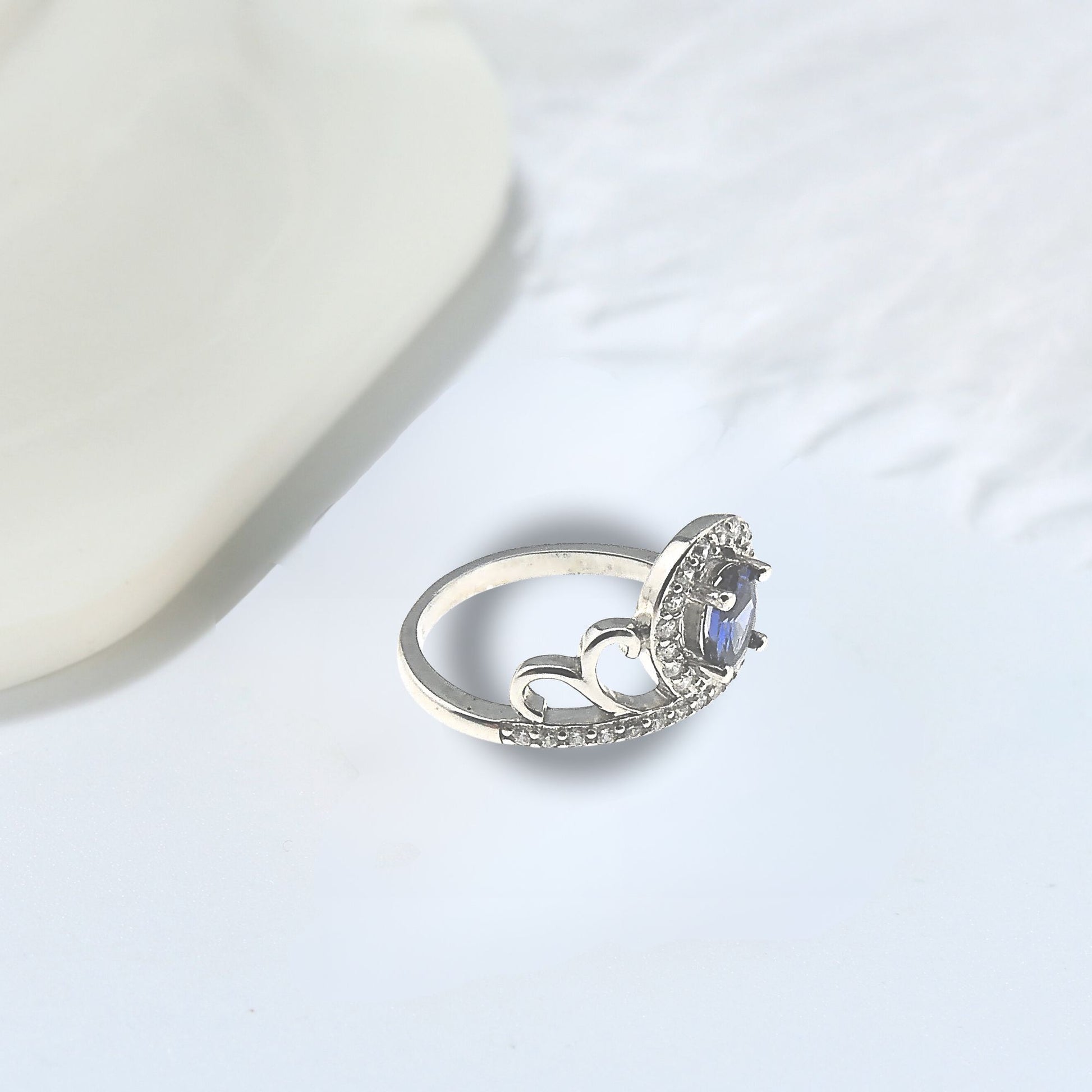 CrownEngagementEnhancerRingforWomenBlueCzSterlingSilverGingerLyneCollection_Blue-4