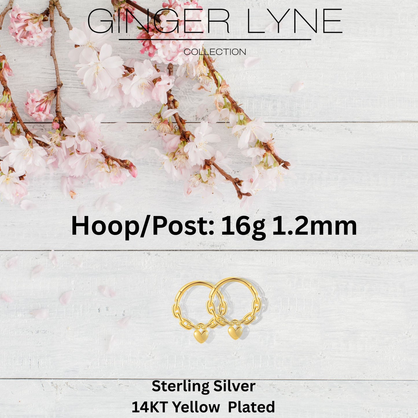 HeartHoopEarring16G1.2mmCartilageNoseSeptumBodyPiercingJewelrySterlingSilverbyGingerLyne-1pair_Gold-3