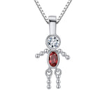 Load image into Gallery viewer, Little Girl or Boy Baby Birthstone Pendant Necklace for Mom or Grandma Ginger Lyne Collection - Boy July
