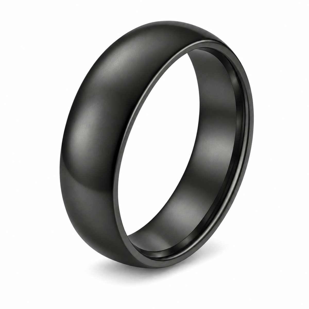 Black6mmStainlessSteelWeddingBandRingforWomenorMenbyGingerLyneSize10.5_6mmBlack-1