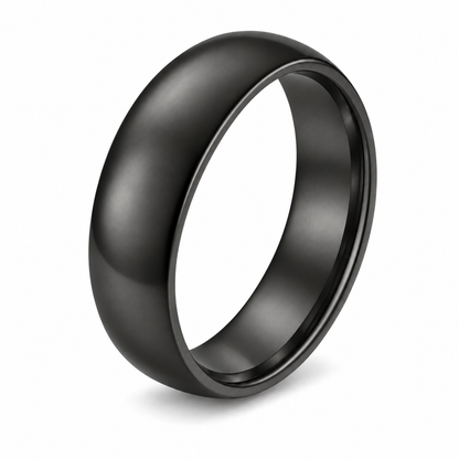 Black6mmStainlessSteelWeddingBandRingforWomenorMenbyGingerLyneSize10.5_6mmBlack-1