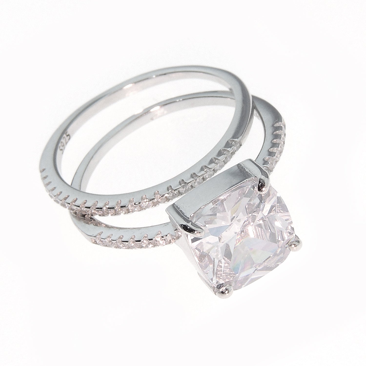 SavannahWeddingRingSetSterlingSilverEngagementWingCzBandGingerLyneCollection_Silver-5