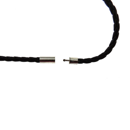 Initial Letter Necklace PU Leather Stainless Steel Men Women Ginger Lyne Collection - B