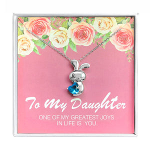 Daughter Greeting Card Sterling Silver Bunny Necklace Girls Ginger Lyne Collection - GC-12