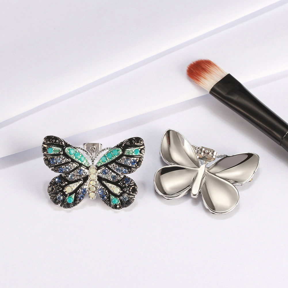 Butterfly Stud Earrings for Women Cubic Zirconia Ginger Lyne Collection - Purple