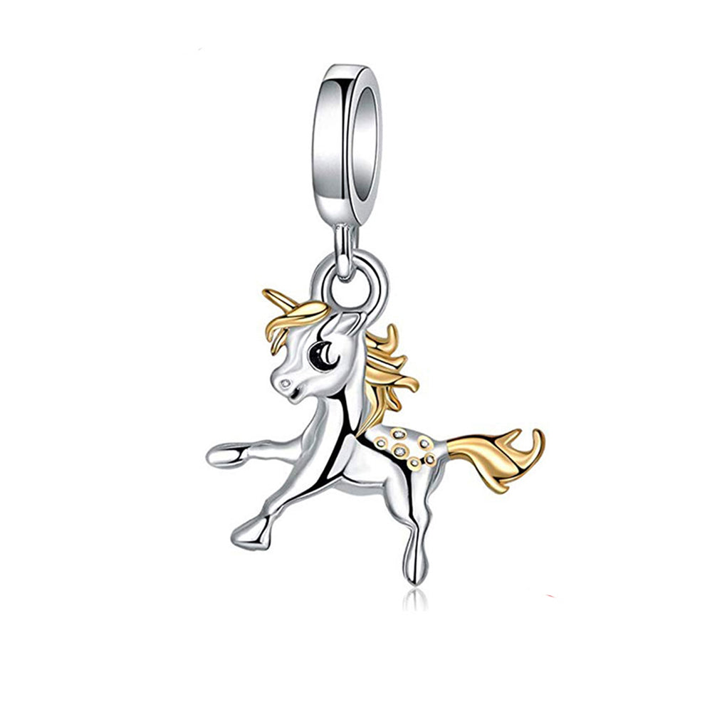 Horse Pony Charm European Bead Gold Sterling Silver Girls Ginger Lyne Collection