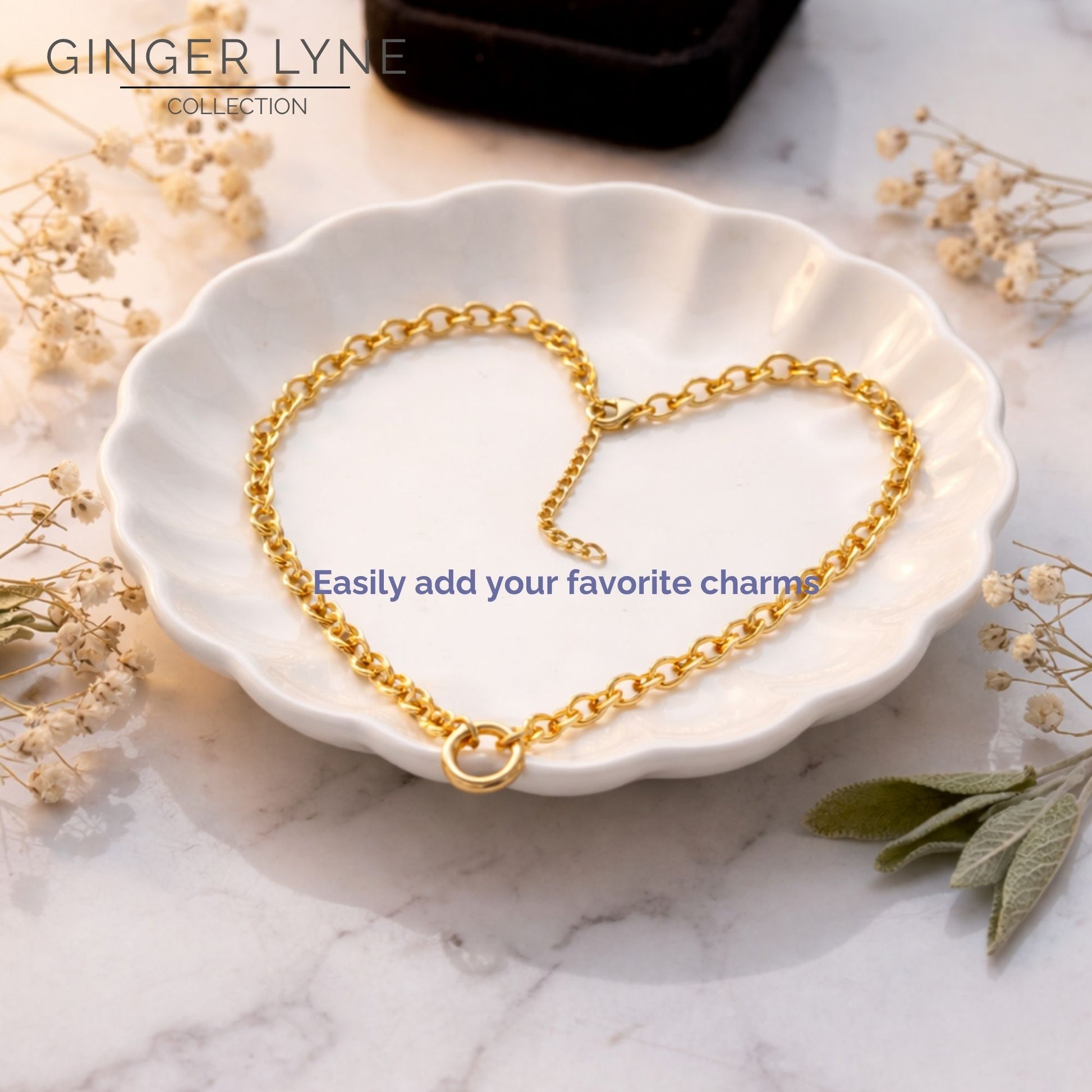 CarabinerCharmNecklaceforWomenOLinkChainRoundHolderStainlessSteelbyGingerLyne_12mm/Gold-7
