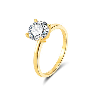 Amore Engagement Ring Women Gold Sterling Silver 1Ct Topaz Ginger Lyne Collection - Gold 1Carat,6